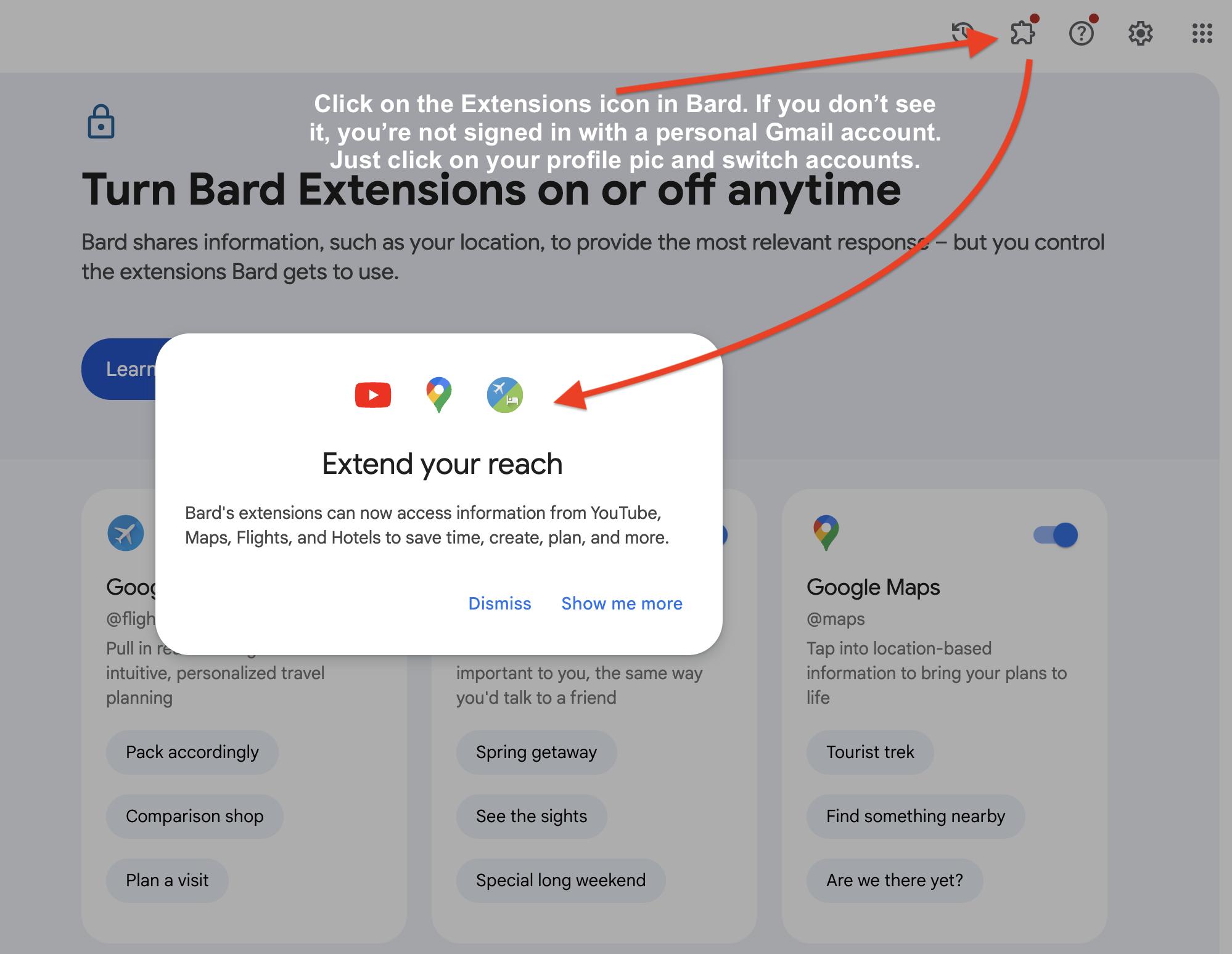Google Bard YouTube extension