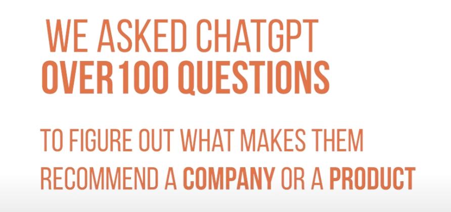 optimize your brand for chatgpt - first we started by asking chatgpt 100 questions